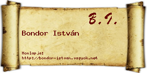 Bondor István névjegykártya