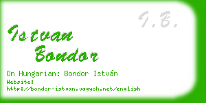 istvan bondor business card