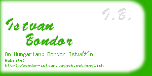 istvan bondor business card